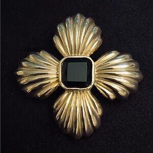 #7 Vintage Carolee Gold-tone Maltese Cross Brooch